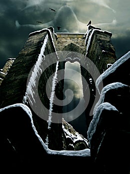 Mystic ruin with skull