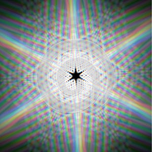 Mystic shiny star with with optical aberrations