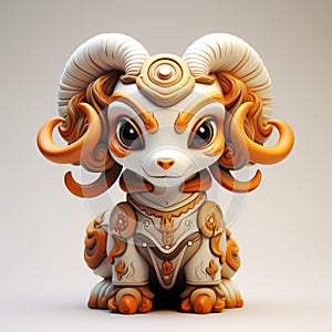 Mystic Symbolism Inspired 3d Renderings Of Cute Sheep Toy