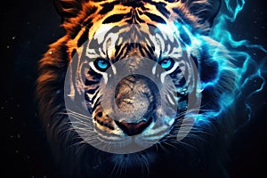 mystic tiger portrait AI generated