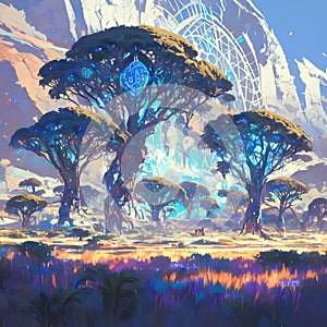 Mystic Tree Forest - Fantasy Landscape Artwork