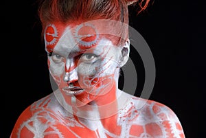 Mystic young woman with painted face