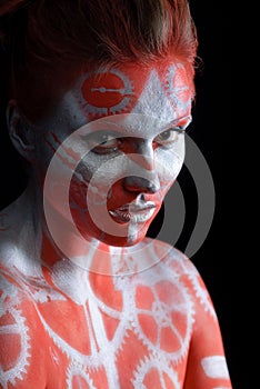 Mystic young woman with painted face