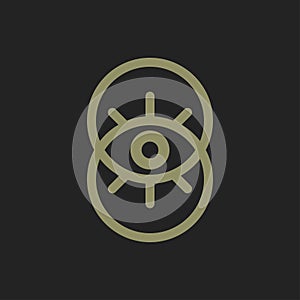 Mystical abstract eye symbol. Clairvoyance line logo