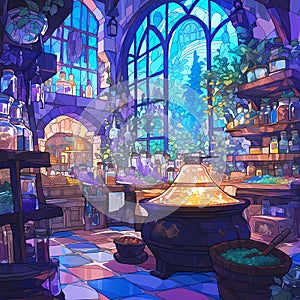 Mystical Alchemist\'s Lab - Stock Image