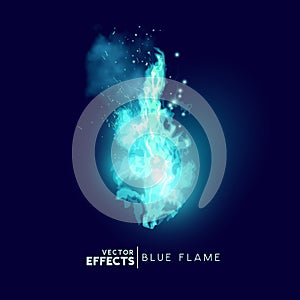 Mystical Blue Fire Flames Vector