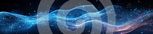 A Mystical Blue Wave with Glowing Particles and Cosmic Energy photo