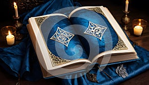 Mystical Book with Blue Essence