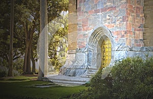 Mystical castle entrance