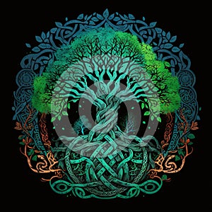 mystical celtic tree of life and death, generative AI