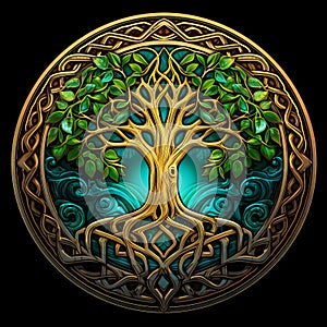 mystical celtic tree of life and death, generative AI