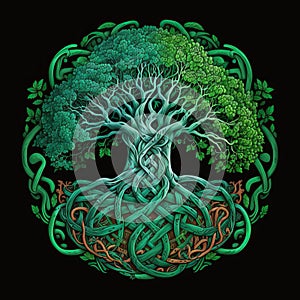 mystical celtic tree of life and death, generative AI