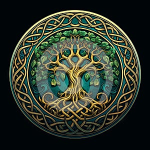 mystical celtic tree of life and death, generative AI