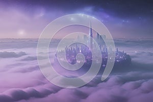 A mystical city built on clouds. photo