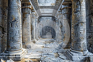 The Mystical Corridor of an Egyptian Temple