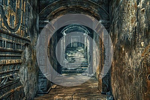 The Mystical Corridor of an Egyptian Temple