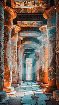 The Mystical Corridor of an Egyptian Temple