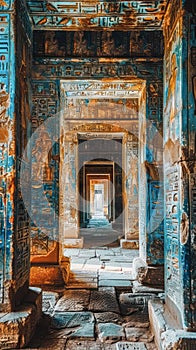 The Mystical Corridor of an Egyptian Temple