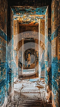 The Mystical Corridor of an Egyptian Temple