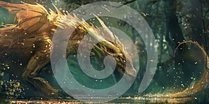 Mystical Creatures, Enchanting Beings of Fantasy Realms. Generative Ai