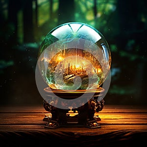 Mystical Crystal Ball in Enchanting Art Style