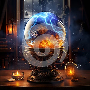 Mystical Crystal Ball in Enchanting Art Style