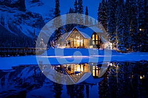 Mystical Emerald Lake Lodge in the winter