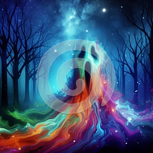 Mystical Energy Tree in Enchanted Forest photo