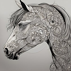 Mystical Equilibrium: The Black and White Horse Mandala