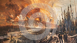 Mystical Explosion: Tunguska Event Unveiled in Evocative Painting photo