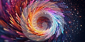 Mystical Fairy Dust Sparkling Spiral in Dreamy Universe. Generative AI