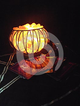 Mystical Fire Crystal Cage Lamp photo
