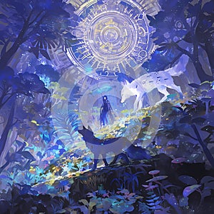 Mystical Forest: Cybernetic Foxes and Cosmic Clock