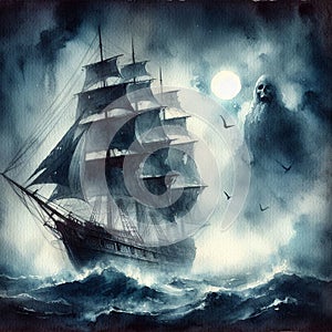 Mystical ghost ship, beauty and mystery.