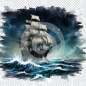 Mystical ghost ship, beauty and mystery.