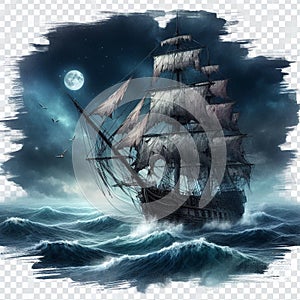 Mystical ghost ship, beauty and mystery.