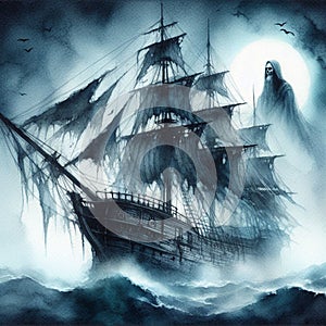 Mystical ghost ship, beauty and mystery.