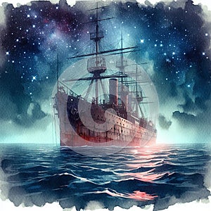 Mystical ghost ship, beauty and mystery.