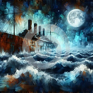 Mystical ghost ship, beauty and mystery.