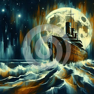 Mystical ghost ship, beauty and mystery.