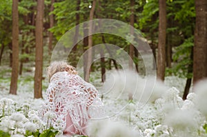 Mystical girl in woods