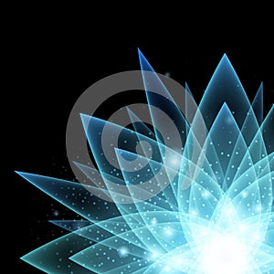 Mystical glowing flower background.