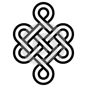 Mystical knot of longevity and health, sign good luck Feng Shui, vector the infinity knot, health symbol tattoo