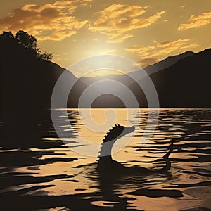 Mystical Loch Ness: AI-Generated Illustration Unveils the Elusive Monster photo