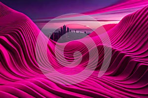 Mystical Magenta-Pink Satin: A Surreal Gradient Texture Background with Unpredictable and Chaotic Folds with Generative AI