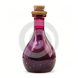 Mystical magic potion in a bottle isolated on a white background, Ai Generated