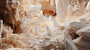 Mystical Mountain Cave: A Hyper-detailed Installation Of White Rock Crystals