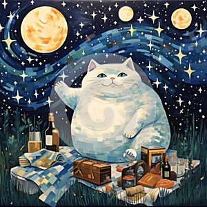 Mystical Munchies - The Rotund Cat's Nocturnal Feast