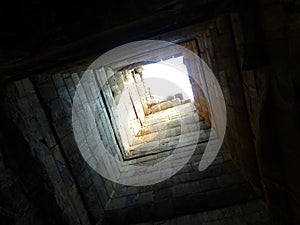 Mystical place ,View from above on the cube room below the temple at Ta Keo Temple, Siem Reap, Cambodia