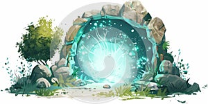 mystical portal to other realms with portal-themed magical energy spell effects